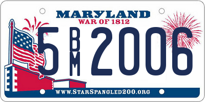 MD license plate 5BM2006