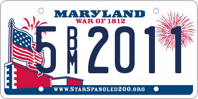 MD license plate 5BM2011