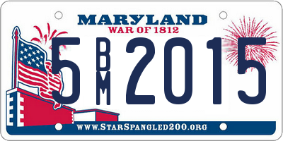 MD license plate 5BM2015