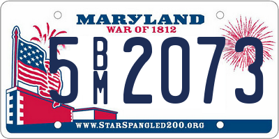 MD license plate 5BM2073