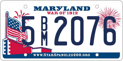 MD license plate 5BM2076