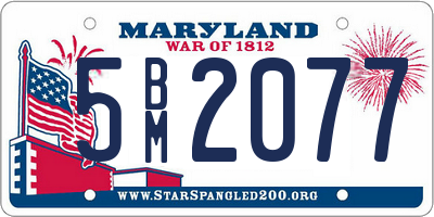 MD license plate 5BM2077
