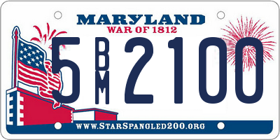 MD license plate 5BM2100