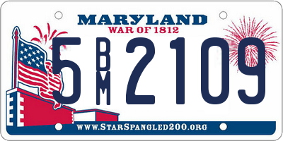 MD license plate 5BM2109
