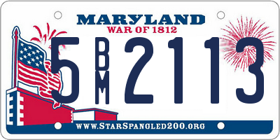 MD license plate 5BM2113
