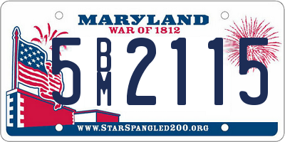 MD license plate 5BM2115