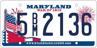 MD license plate 5BM2136