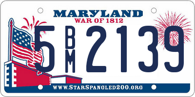 MD license plate 5BM2139