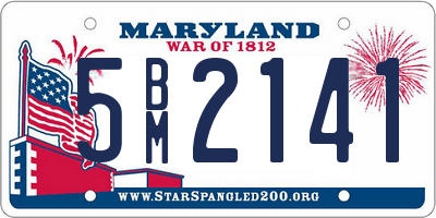 MD license plate 5BM2141