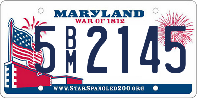MD license plate 5BM2145
