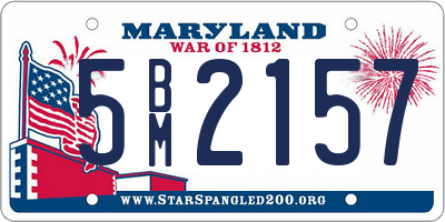 MD license plate 5BM2157
