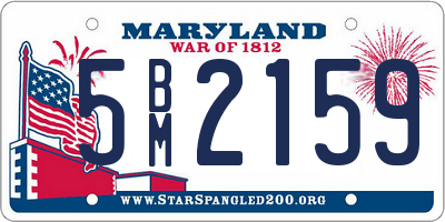 MD license plate 5BM2159