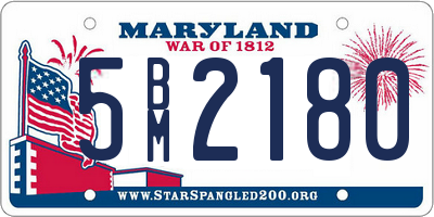 MD license plate 5BM2180