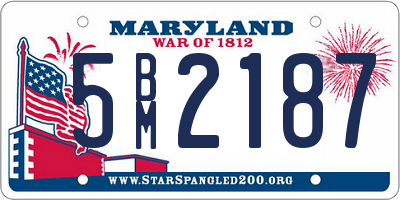 MD license plate 5BM2187