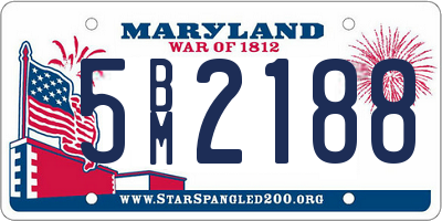 MD license plate 5BM2188