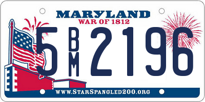 MD license plate 5BM2196