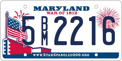 MD license plate 5BM2216