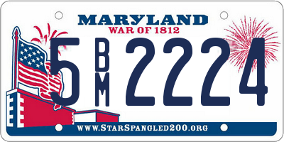 MD license plate 5BM2224