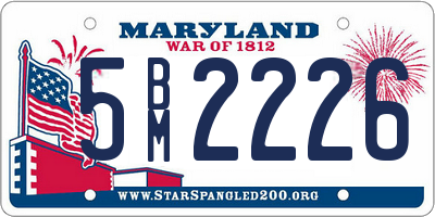 MD license plate 5BM2226