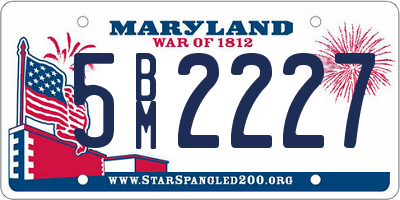 MD license plate 5BM2227