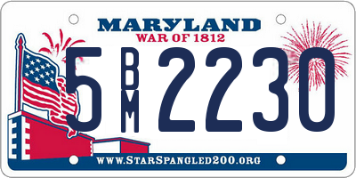 MD license plate 5BM2230