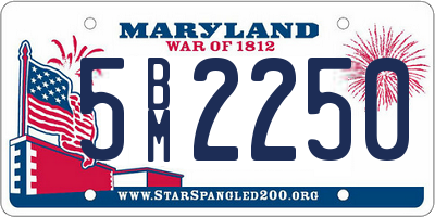 MD license plate 5BM2250