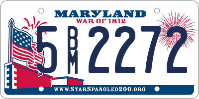 MD license plate 5BM2272