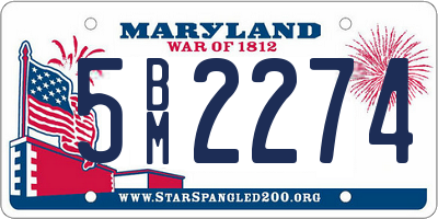 MD license plate 5BM2274