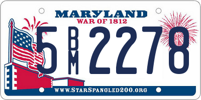 MD license plate 5BM2278
