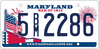 MD license plate 5BM2286
