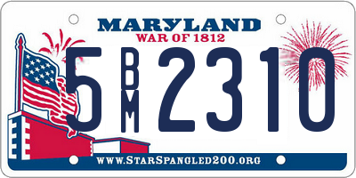 MD license plate 5BM2310