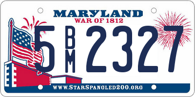 MD license plate 5BM2327