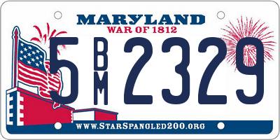 MD license plate 5BM2329