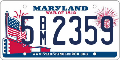 MD license plate 5BM2359
