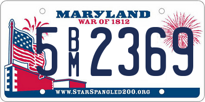 MD license plate 5BM2369
