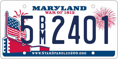 MD license plate 5BM2401