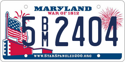 MD license plate 5BM2404