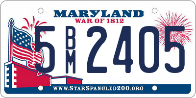 MD license plate 5BM2405