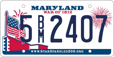 MD license plate 5BM2407