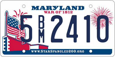 MD license plate 5BM2410