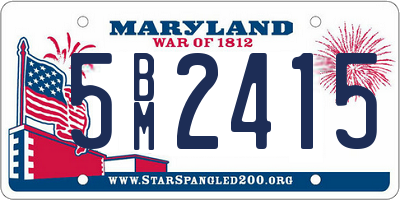 MD license plate 5BM2415
