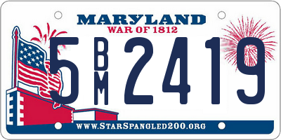 MD license plate 5BM2419