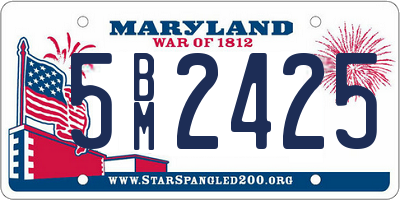 MD license plate 5BM2425