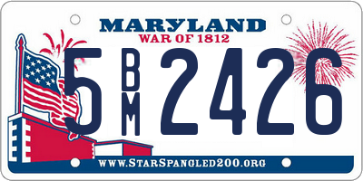 MD license plate 5BM2426