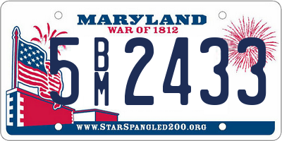 MD license plate 5BM2433
