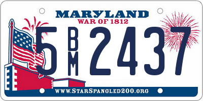 MD license plate 5BM2437