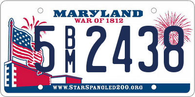MD license plate 5BM2438
