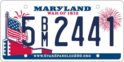MD license plate 5BM2441