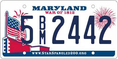 MD license plate 5BM2442