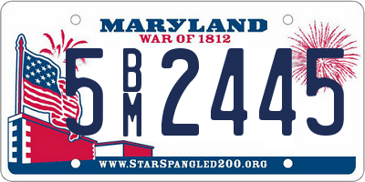 MD license plate 5BM2445